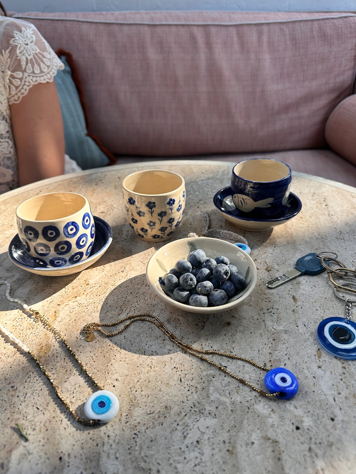 espresso cups on table